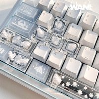 Snowflake Angel Theme Key Cap Customized R4600 Resin 1.2u Cherry Profile Keyboard Cap for Mechanical Keyboard Accessories Gifts