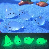 10pcs Kawaii Luminous Mini Seal Pup Resin Charms Lovely Marine Animal Pendant For Earring Bracelet DIY Jewelry Makeing
