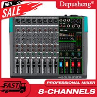 Professional 8 Channel DJ Sound Mixing Table 256 DSP Effect Audio Mixer Bluetooth PC USB Play Recording Mixing Console