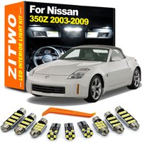 ZITWO 11Pcs For Nissan 350Z 2003 2004 2005 2006 2007 2008 2009 Coupe Roadster Car LED Bulb Interior Map Dome Plate Light Kit
