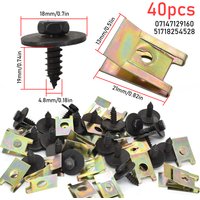 40x U Nut Hex Screw For BMW Speed Fastener Undertray Sheet Metal Clip Fixing Engine Guard Washers Car Body Fender Bumper Screws