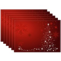 4/6/8 Weihnachts-Tischsets, Weihnachtsbaum-Tischsets und Isoliermatten für die Tischdekoration der Weihnachtsfeier