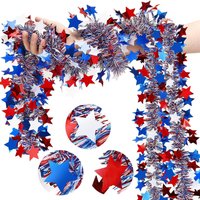 AliExpress youyouhuan Glitter Tinsel Garland Decoration Red White Blue Star Metallic Tinsel 4th of July Parade for Car Bike Independence Memorial Day