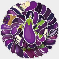 50Pcs Eggplant series Cartoon Cute Waterproof Sticker Skateboarding Snowboard Retro Vinyl Sticker