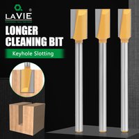 LAVIE 1pc 8mm Shank Extension Long Bottom Cleaning Bit Router Bits Woodworking C080061430130Y