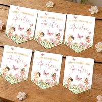8/15/22pcs Personalized Fairy Theme Party Banners Flower Fairy Banners Fairies Birthday Party For Fairy Tale Wonderland