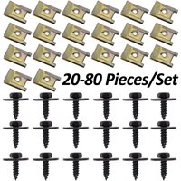 20-80 Pieces U Nut Clip Hex Screw Tapping Socket Bolt Screw Clips Speed Fastener for BMW Engine Shield under Tray Splash Guard