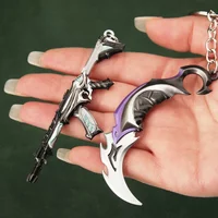 Valorant Keychains Reaver Vandal Karambit Knife Metal M4 Game Peripheral Samurai Sword Weapon Model Keychain Pendant Gifts Toys