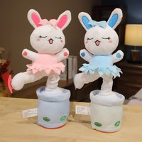 Interactive Electronic Pet with Sounds and Movements Realistic Rabbit Toy Easter Plush Stuffed Bunny Toy Gift for Toddlers