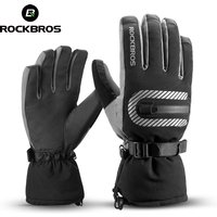 AliExpress ROCKBROS Winter Bicycle Skiing Gloves Windproof Thermal Fleece Warm Bike Full Finger Gloves Snowboard Motorcycle Cycling Gloves
