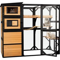 Large 4-Tier Outdoor Cat Catio with Window Access Walk-In Enclosure for Multiple Cats Indoor and Outdoor Use. Customized
