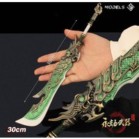30cm/11.8in Naraka:Bladepoint Longpan Wide Knife Weapon Model Props Metal Party Cosplay Game Peripherals Ornaments Holiday Gift
