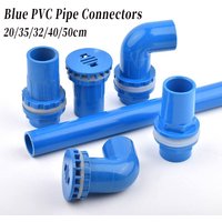 20~50mm Blue PVC Pipe Direct 90° Elbow Connectors Thicken Aquarium Overflow Joints Garden Irrigation Inlet Outlet Drain Fitting