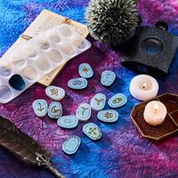 ABWZ-Witch Rune Resin Mold Symbol Rune Letter Silicone Mold DIY Symbol Word Resin Mold Epoxy Casting Resin Charm Mold 1 Pcs