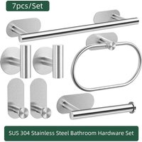 Bathroom Hardware Set Brushed Nickel Towel Bar Towel Ring Toilet Paper Holder Robe Hook 304 Stainless Steel Bathroom Accessory