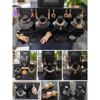 1:6 Doll Mini Jewelry Earring Necklace Set for Doll Decorative , Miniature Crystal Diamond Necklace Ring Doll Gift Accessories
