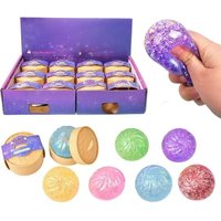 Creative Glitter Dumpling Squishy, Soft TPR Stress Relief Ball, Colorful Squeeze Toy, Party Favor & Novelty Gift