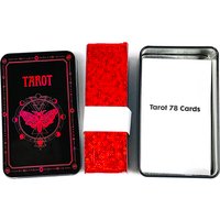 Metal Box Tarot Deck High-Quality Cardstock Tin Gilded Edge Guidebook With Paper Guidebook, Perfect For Divination & Gift