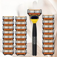 New fusion Shaver Cyclic replaceable Razor Blade 6 Layers Safety Manual Shaving Head Replacement Professional Shaver Blades