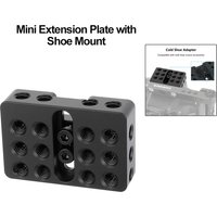 CAMVATE Mini Extension Plate with Shoe Mount Cheese Plate For Moitors Lights Handles and Extension Arms onto Camera or Cold Sho