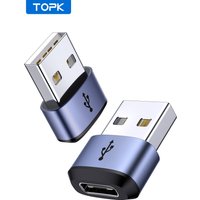 TOPK-Adaptateur USB C vers USB mâle AT13, USB femelle (Type-C) vers USB 2.0 mâle (USB-A), charge rapide et connecteur adaptateur de données DiviOTG