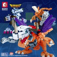 SEMBO BLOCK Digimon Building Blocks Garuru Mon Agumon Children's Puzzle Toys Birthday Gifts Assembly Model Building Blocks