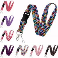 Beautiful heart-shaped Lanyard Keys Chain Badge Holder ID Credit Card Pass Hang Rope Lariat Mobile Phone Charm Accessories Gifts