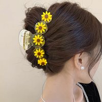 AWAYTR New Sunflower Hair Claw Clips for Women Sweet Large Shark Clip Hair Claw Crab Clamp Barrettes Hair Accessories