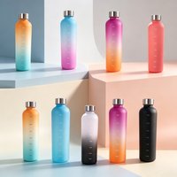 1000ML Large Capacity Gradient Frosted Premium Sports Water Bottle, Leakproof Reusable Stylish Cup for Water Juice Coffee,Daily