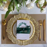 Decorative Service Plate, Reef Charger Plate, Gold and Silver Dinner Serving, Wedding Christmas Decor, Table Place Setting, 1Pc