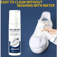 Foam Type Sneaker Cleaner Shoe Care Agent, Non-Toxic Fast Acting Remove Tough Scuffs Dirt Stubborn Stains, Quick Whitening Polis