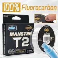 SeaKnight Brand MANSTER T2 Series 100% Fluorocarbon Fishing Line 100M, Carbon Fiber Line 3-35LB Upgrade Sinking Line Sea Fishing