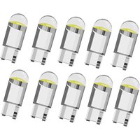 Ampoule LED COB W5W 194 T10 avec boîtier en verre, 3000K 6000K, blanc, bleu, rouge, pour plaque d'immatriculation, éclairage de dôme, 2/10 pièces