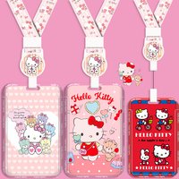 Cute card holder, Sanrio campus card ID holder, toddler pick-up card, retractable buckle, bus meal card holder, key pendant