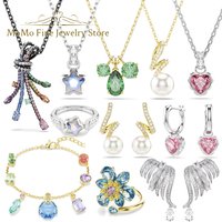 High Quality 2026 Fine Party Jewelry Sets Charming Pink Heart-shaped Gold Droplet Crystal Necklaces Bracelet Earrings for Ladies image 4