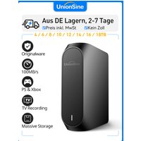 Zewnętrzny dysk twardy 4-18TB firmy UnionSine | Do 270 Mb/s | Do nagrywania na telewizor, PS4/PS5 i jako centrum multimedialne | Kompatybilny z komputerami PC i Mac