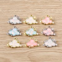 5pcs 20x15mm Cute Colorful Crystal Clouds Charms Pendants for Jewelry Making Drop Earrings Necklaces Bracelets Accessories Gifts