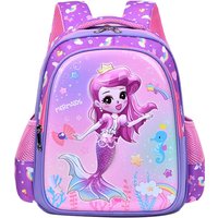 Kids Backpack Purple Girl Elementary Primary School Backpacks Kindergarten Bookbags 3D Mermaid Cute Children Shoulder School Bag