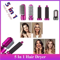 5 in 1 Hair Dryer Hot Comb Set Professional Curling Iron Hair Straightener Styling Tool Air Styling Hair Dryer Salon Household