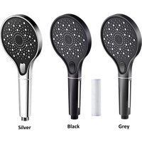 Black/Silver High Pressure Shower Head With Filter 3 Speed Adjustable Spray Nozzle Filtered Water Bathroom Handheld Shower Head