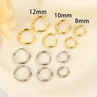 S925 Sterling Silver French Small 8mm/10mm Hoop Earrings for Women Hip-Hop Punk Geometric Cartilage Earrings Piercing Jewelry