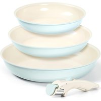 MICHELANGELO Cookware Set Nonstick Frying Pan Set Removable Handle 8/9.5/11Inch Ceramic Frying Pans With Detachable Handle