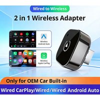 2026 New Wireless CarPlay Adapter for Apple iPhone &Android Auto 2 in 1, Mini USB CarPlay Dongle Wirn with Fast Stable Connectio