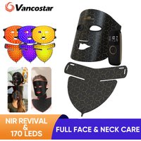 Infrared LED Face Mask NIR 170 Lamps 3 Color 3 Brightness Face Care Neck Skincare Red Light Therapy Device for Beauty