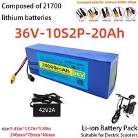 AliExpress Aleaivy 10S2P 36V 20Ah compatible with Motorcycle Electric Bicycle 21700 5C Power Rechargeable Lithium Battery Pack for scooters BMS