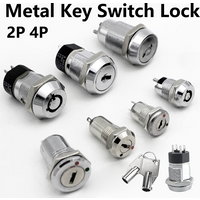 5/10/20 Sets 2P 4P 102/135/1203/2801 Electronic Power Zinc Alloy Metal Key Switch Lock 12/16/19mm