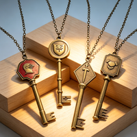 4pcs Resident Evil RPD Mansion Key Necklace Set Vintage Gothic Unique Trendy Accessories Creative Gothic Jewelry