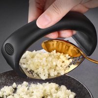 Manual Garlic Ginger Rocker Crusher Garlic Cutting Mince Tools Kitchen Gadgets Stainless Steel Garlic Press Squeezer