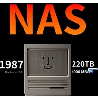 Vintage Mac Style NAS Case, 11 Bay 3D Printed ITX Chassis for Home Server, Retro Futuristic Desktop Decor for Macintosh SE Style