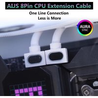 AIJS 8Pin CPU Extension Cable With ARGB Computer Power Extension Cable CPU One-Line Connection Cable Extension